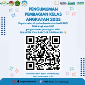 PENGUMUMAN PEMBAGIAN KELAS ANGKATAN 2025
