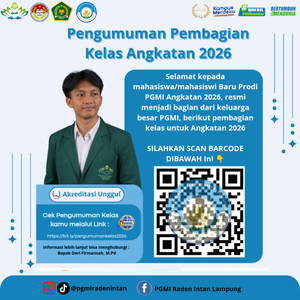 PENGUMUNAN PEMBAGIAN KELAS ANGKATAN 2026